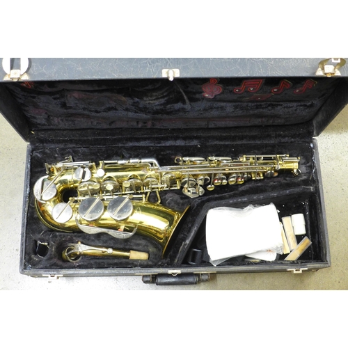 773 - A Corton saxophone with case