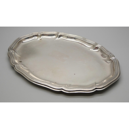 800 - A .830 German silver tray, marked Wilkens, 135g, 21 x 15cm