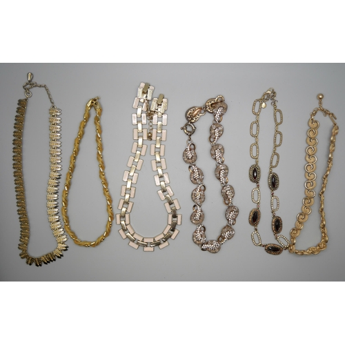 807 - Designer gold tone necklets including Trifari and Le Chateau