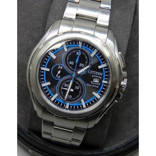 814 - A Citizen Eco-Drive wristwatch, 45mm including crown, boxed