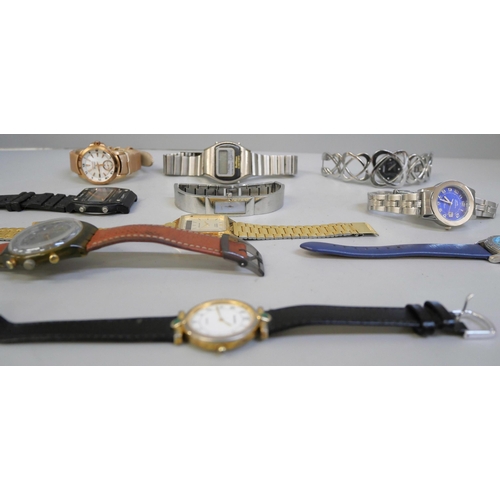 852 - A collection of wristwatches, including Seiko and Swatch