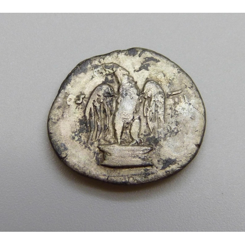 891 - Vespasian silver Denarius 69-79AD, rare standing eagle reverse