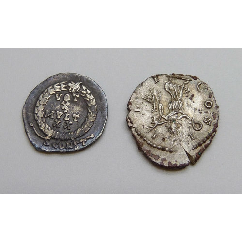 897 - Julian II (360-363AD) Siliqua rev-vot x MVLT & Septimus Severus Denarius