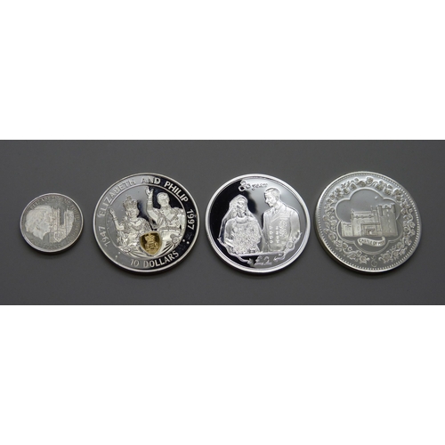 909 - Three silver proof coins - 1997 East Caribbean States 10 Dollars, 2006 South Georgia & South Sandwic... 