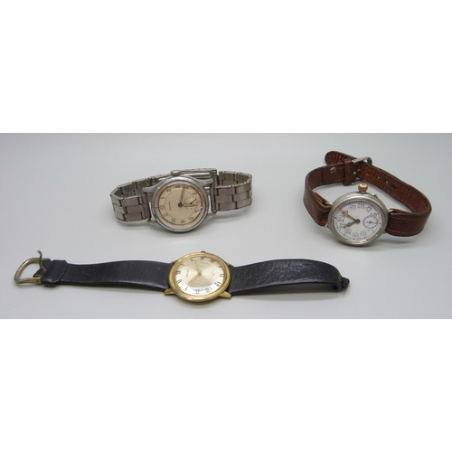 922 - A silver cased Borgel S&Co Peerless trench watch (early IWC), London import mark, 1918, together wit... 