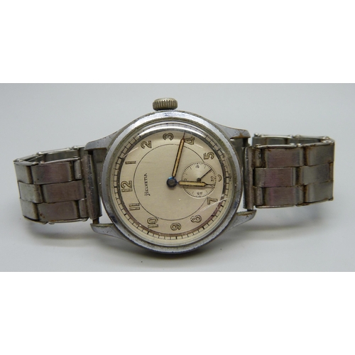 922 - A silver cased Borgel S&Co Peerless trench watch (early IWC), London import mark, 1918, together wit... 