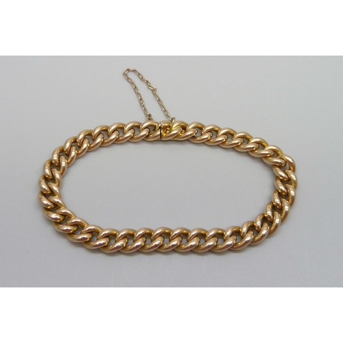 932 - A 15ct gold bracelet, 14.7g, 18.5cm