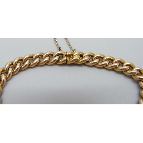 932 - A 15ct gold bracelet, 14.7g, 18.5cm