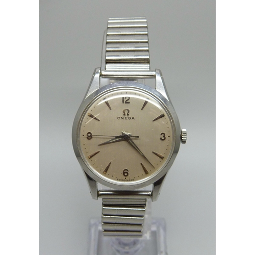 951 - A Omega wristwatch on a Fixo-Flex bracelet, stainless steel case, 36mm including crown