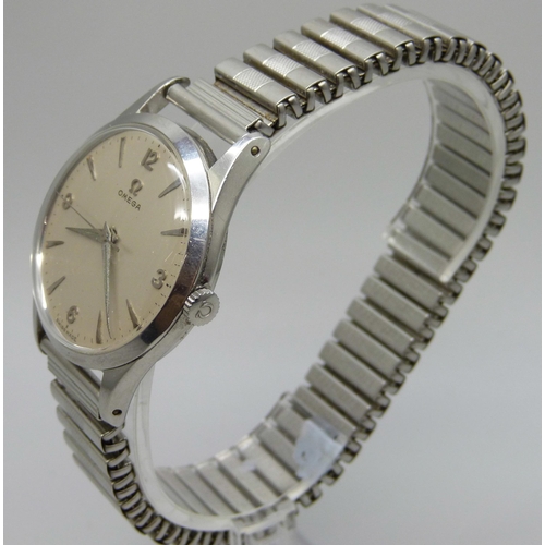 951 - A Omega wristwatch on a Fixo-Flex bracelet, stainless steel case, 36mm including crown