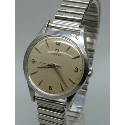 951 - A Omega wristwatch on a Fixo-Flex bracelet, stainless steel case, 36mm including crown