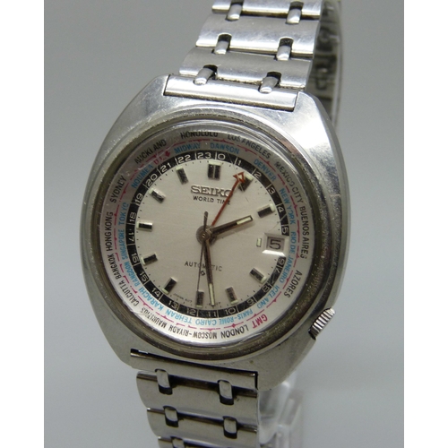 952 - A Seiko automatic World Time wristwatch, 6117-6400, stainless steel, 40mm case