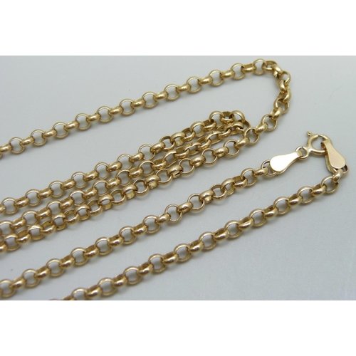 967 - A 9ct gold belcher chain, 4.9g, 73cm