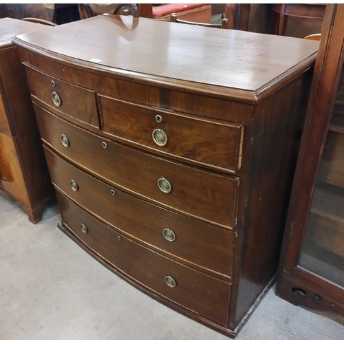 171 - A George III mahogany bow front chest of drawers