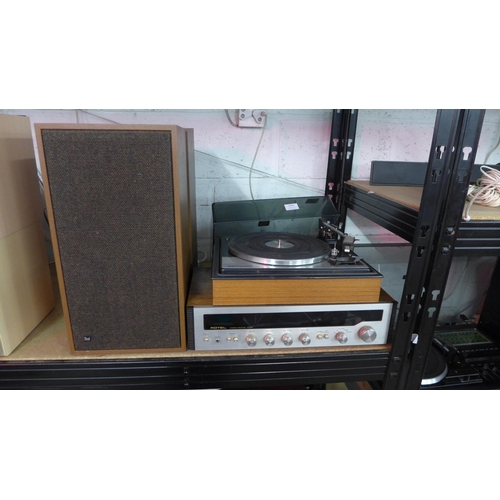 5104 - A quantity of stereo equipment including a Garrard SP25 MK IV  synchronous motor turntable record pl... 