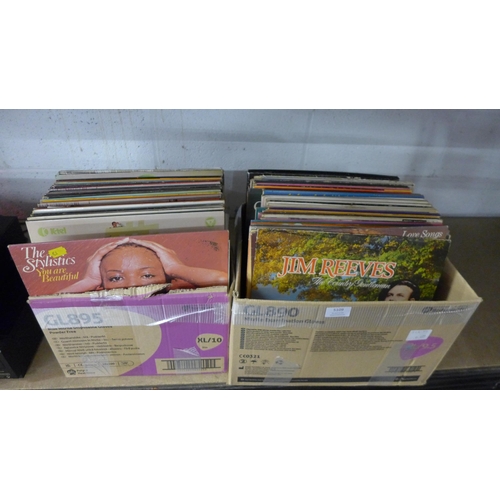 5109 - Two boxes of various records including, Ten Years After, Imagination all the hits, Greatest Hits 08,... 