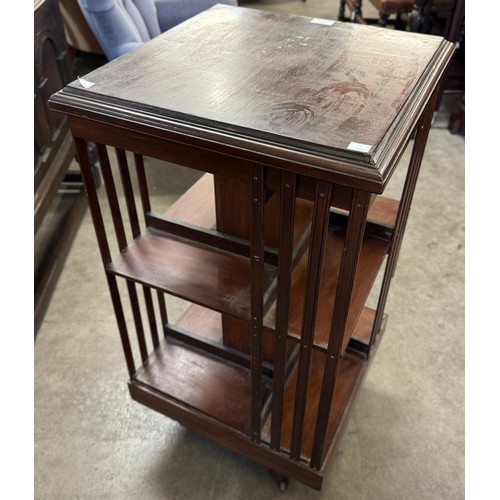 159 - An Edward VII mahogany revolving bookcase