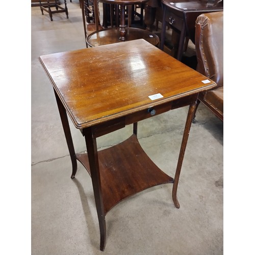 209 - An early 20th Century mahogany stool and lamp table