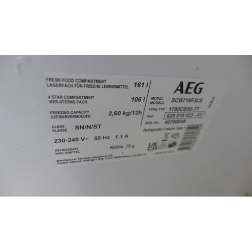 4174 - AEG 50/50 Fridge Freezer  - Model NoSCB718F3LS, (USED Both doors detached )Original RRP £558.33  + v... 