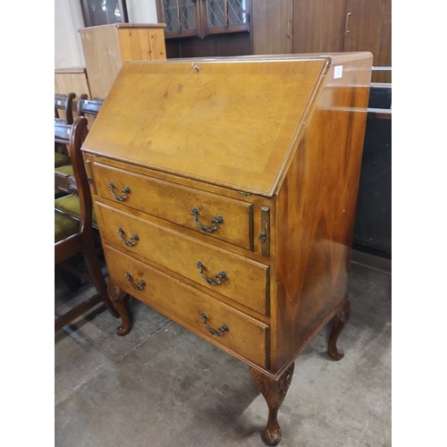 211 - A Queen Anne style walnut bureau