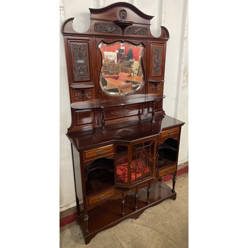 92 - An Edward VII inlaid mahogany side cabinet