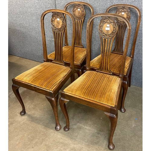 80 - A set of four Edward VII mahogany dining chairs