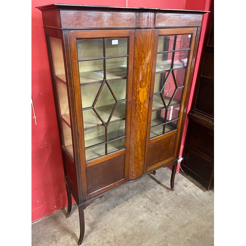 83 - An Edward VII inlaid mahogany display cabinet