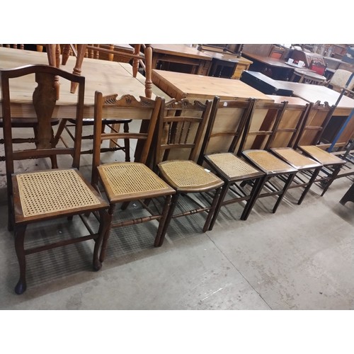 232 - A set of four Regency mahogany bergere chairs and seven other bergere chairs