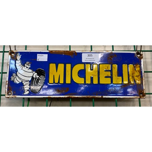 305 - A Michelin enamelled metal advertising sign