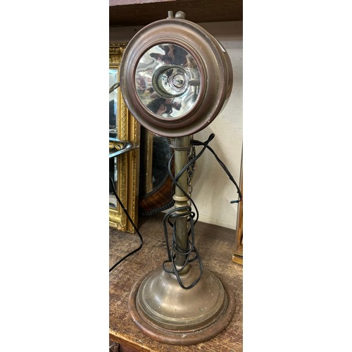 314 - A copper and brass nautical spot light