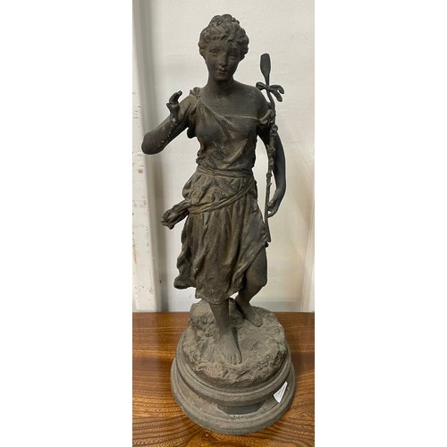 339 - An Art Nouveau French spelter figure of a lady