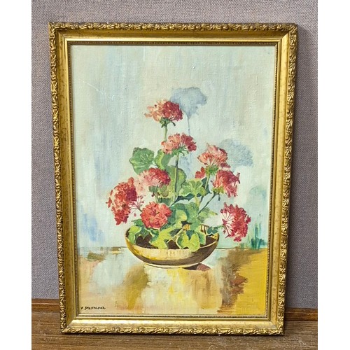 376 - M. Strickland, still life, oil on canvas, framed