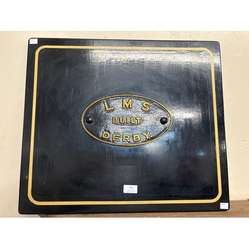 341 - A LMS Railway Wagon plate, on metal plaque