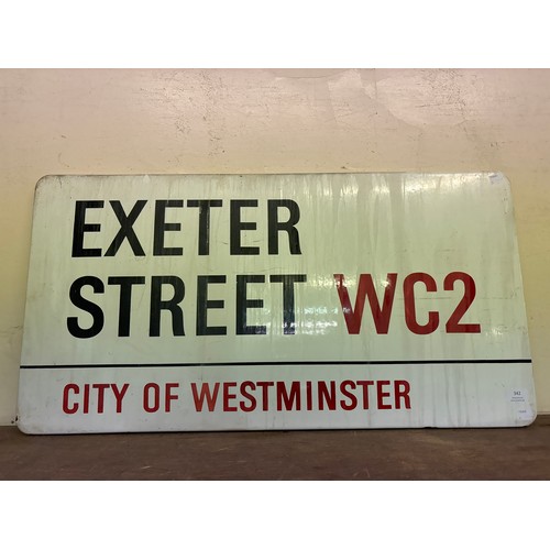 342 - A large Exeter Street Westminster sign