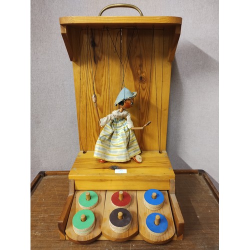 352 - An early 20th Century pine puppet stand