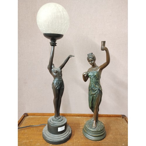 360 - An Art Deco style figural table lamp & one other