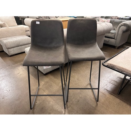 3053 - A pair of dark grey Hanna bar stools