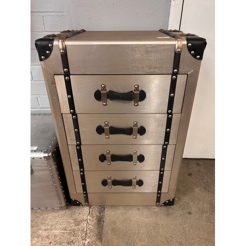 3064 - A four drawer aviation style storage trunk