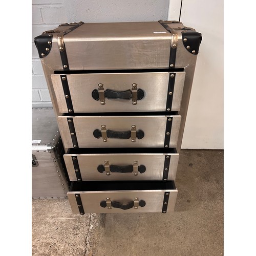 3064 - A four drawer aviation style storage trunk