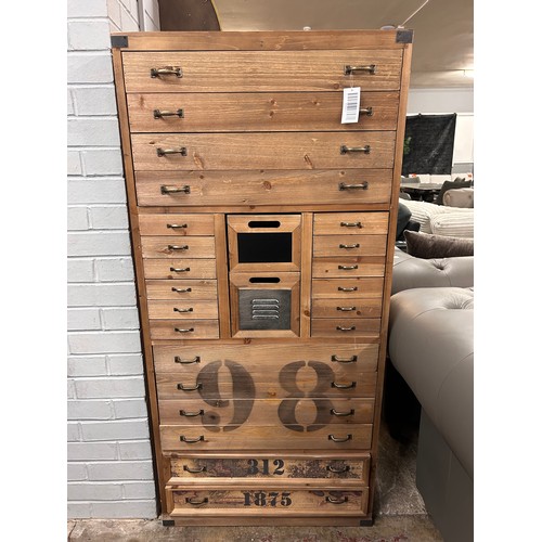 3102 - An industrial style multi drawer architects chest