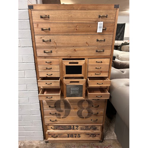 3102 - An industrial style multi drawer architects chest