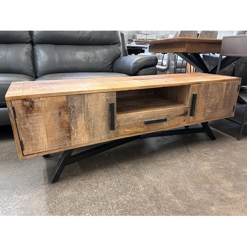 3113 - A hardwood rustic media unit