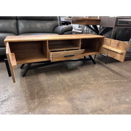 3113 - A hardwood rustic media unit