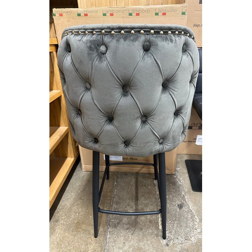 3133 - Mayfair Velvet Bar Stool Charcoal, Original RRP £133.33  + vat (460-20)    * This lot is subject to ... 