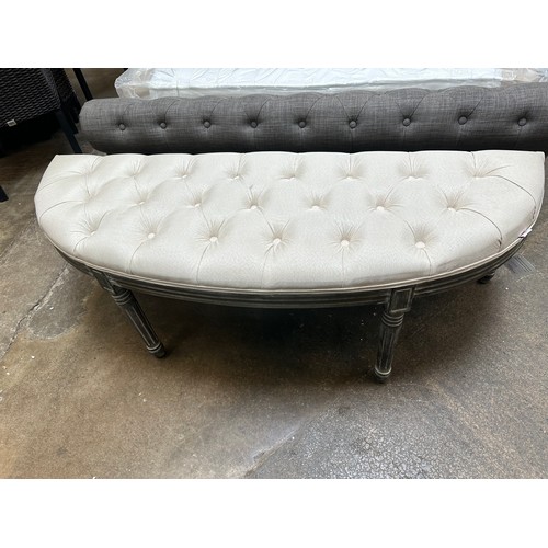 3157A - Portland Cream White Half-Circle Bench Homecom, Original RRP £150.00  + vat (460-60)    * This lot i... 