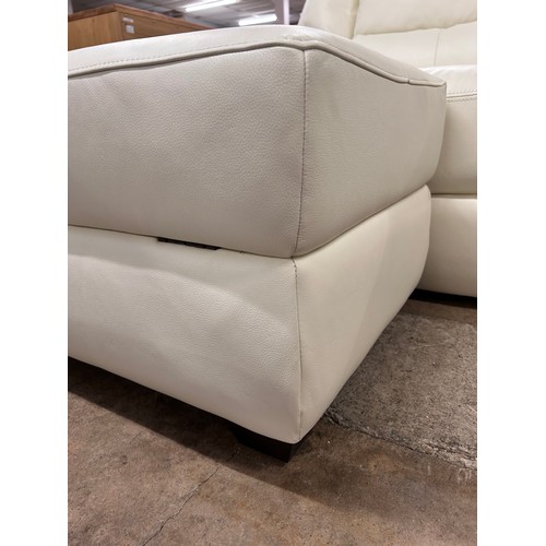 3093A - An SCS Fallon cream leather storage footstool