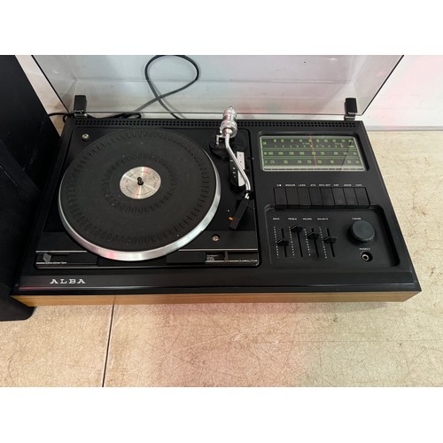 5102 - An Alba radio model 8070 record player with a pair of JVC SP-F300BKE speakers