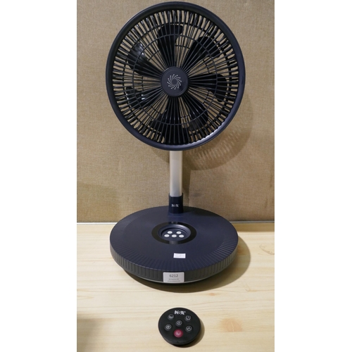 6212 - Nsa Folding Stand Fan with Remote, Charger and Box    (335-420) *This lot is subject to Vat