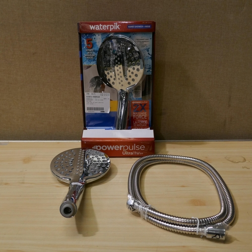 6216 - 2 Waterpik Powerpulse   Shower Heads And Hose (335-339,400) *This lot is subject to Vat