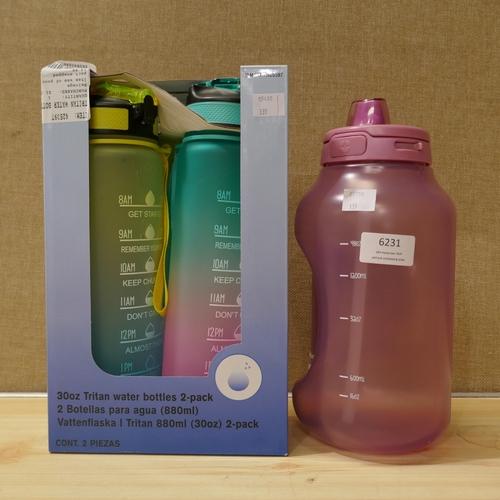 6231 - 2x Tritan Water Bottles and an Ello 1.8L Water Bottle (335-146,418) *This lot is subject to Vat